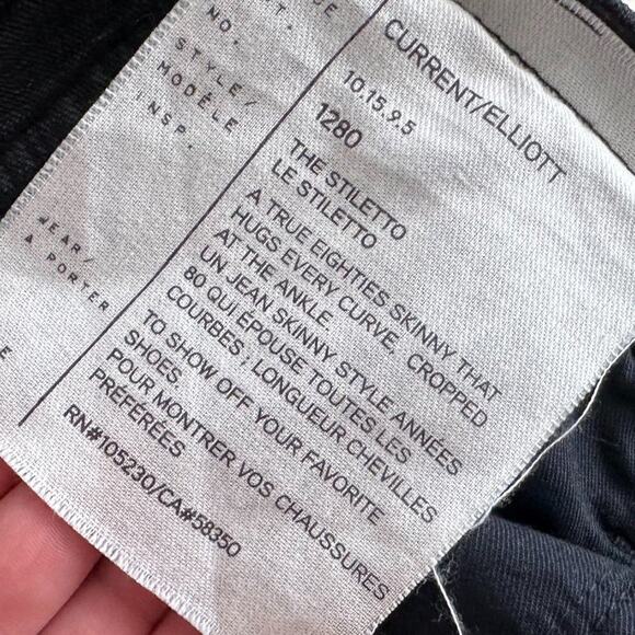 CURRENT/ELLIOTT - Stiletto Studded Knee Ankle Skinny Jeans - Picture 7 of 9